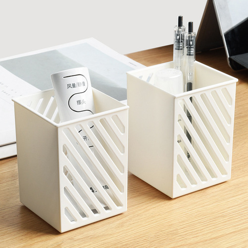 Japanese simple wall-mounted pen holder student desktop stickable storage pen box mini makeup brush storage box