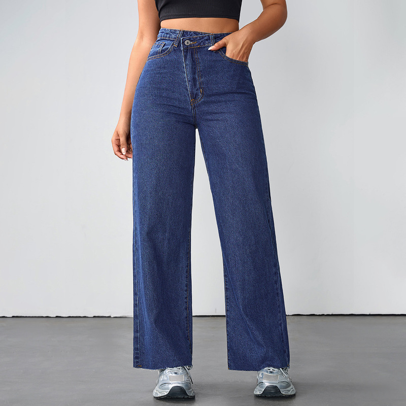 European and American 2025 New Autum High-Waisted Wide-Leg Pants Light-Colored Washed Casual Pants Narrow Wide-Leg Pants Jeans European and American 2025 New Autum High-Waisted Wide-Leg Pants Light-Colored Washed Casual Pants Narrow Wide-Leg Pants Jeans
