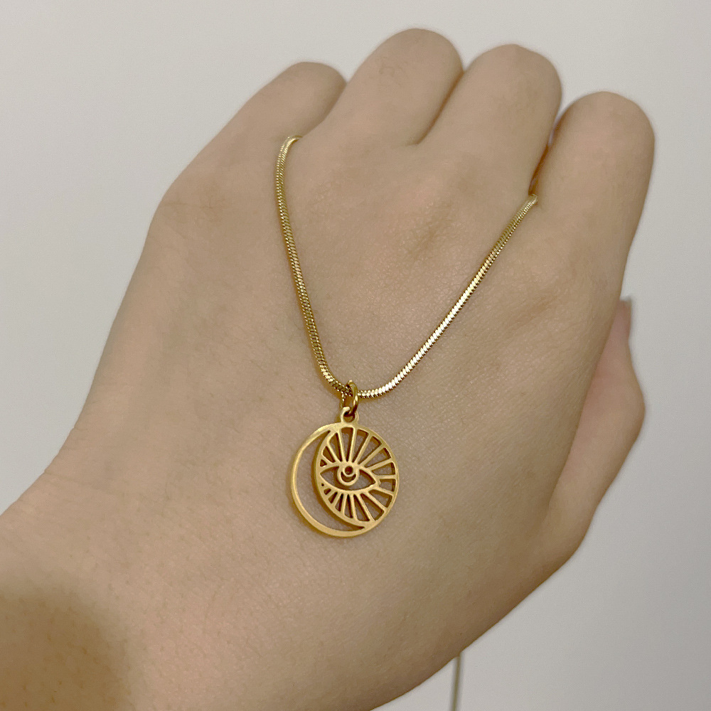 Simple Style Geometric Titanium Steel Plating Pendant Necklace 1 Piece