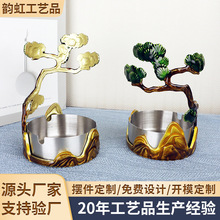 厂家定制中式轻奢珐琅彩烟灰缸创意装饰品客厅办公室会所家居摆件