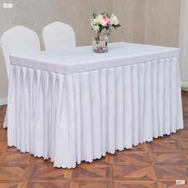 厂家直供单色台布会议桌裙签到桌布桌套现货 展会宴会桌布批发