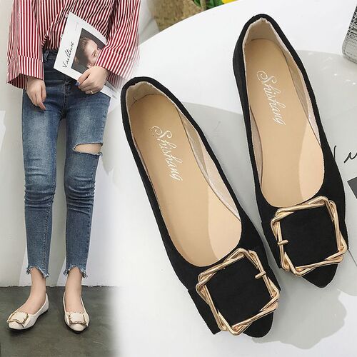 Women's Spring and Summer Student Korean Version Versatile Flat Pointed Toe Slip-On Hong Kong Style Fashion Sneakers