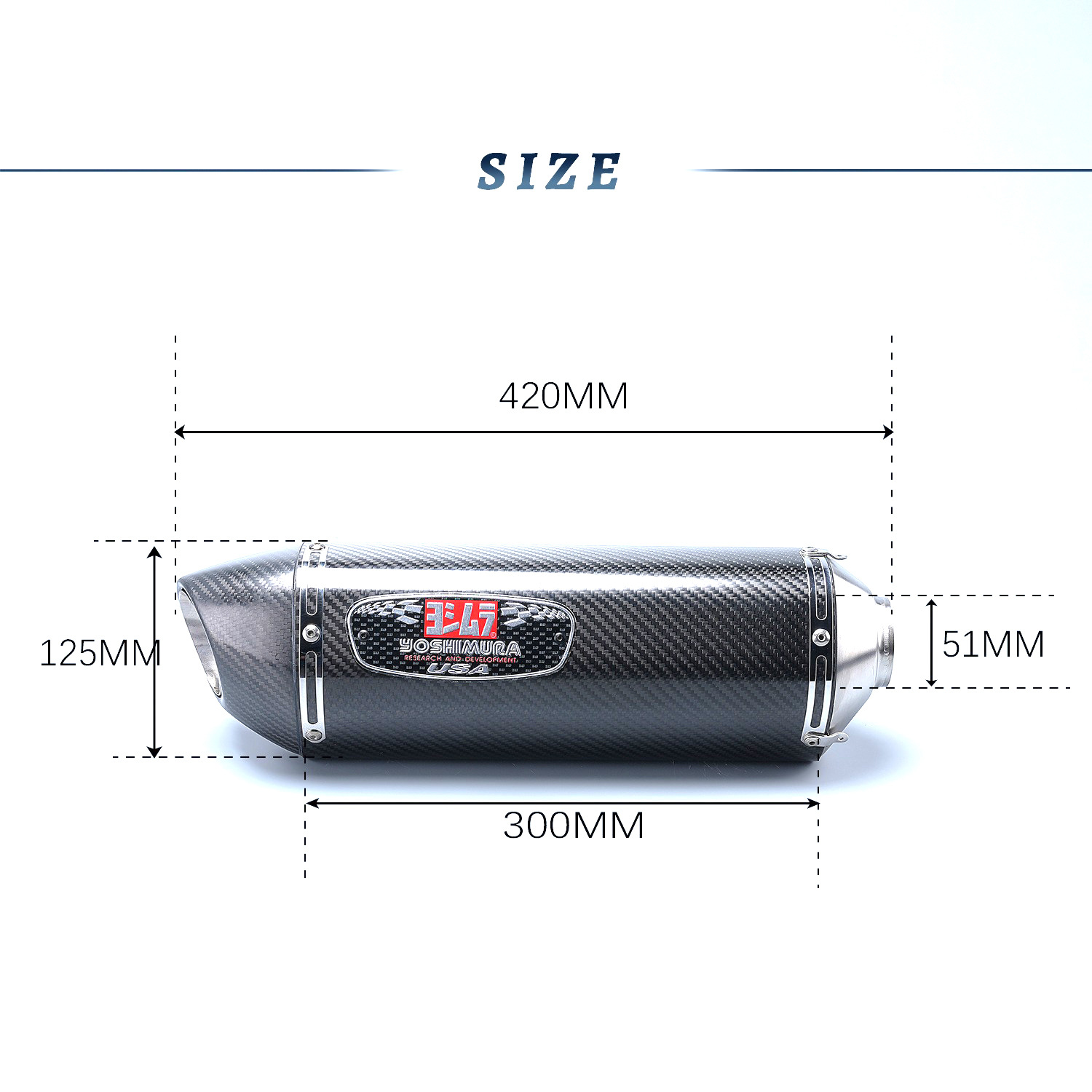 Motorcycle carbon fiber exhaust pipe modified exhaust pipe tail section Yoshimura R77 tail throat QJmoto race 600/spring breeze