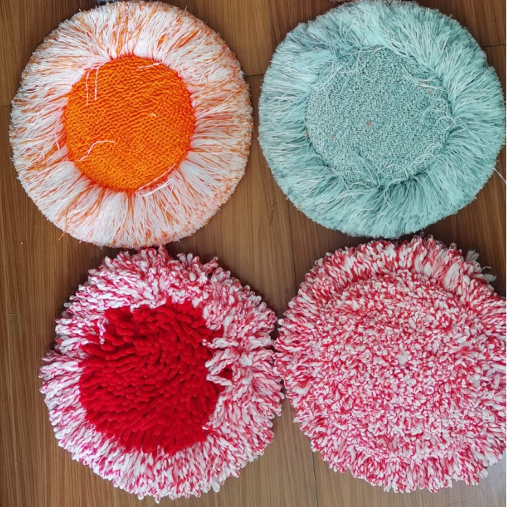 Foreign Trade Round Ceiling Dusting Head Car Cleaning Mop Replacement Head Dusting Wall Mop Cloth Head