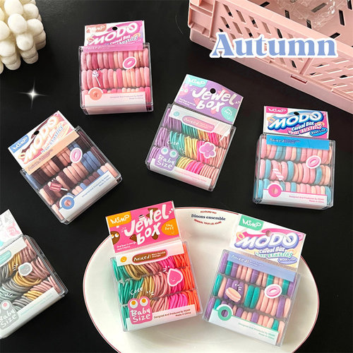 Simple and Elegant Candy Color Series Children's Hair Rubber Bands Towel Circle Hair Accessories Non-Damaging for Girls and Toddlers