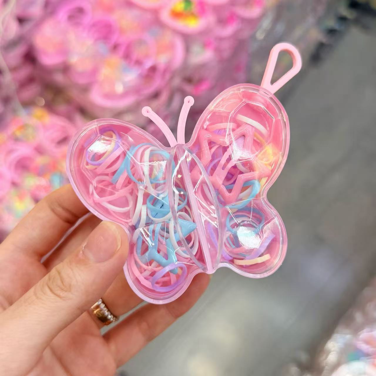 Mini cabeza de princesa en caja, clip de agarre pequeño, clip de flequillo, horquilla rota en la frente, banda elástica para niños, no daña el cabello, anillo del pulgar al por mayor image 15