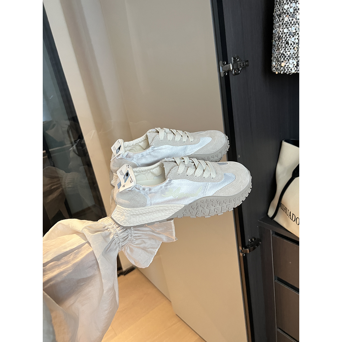 Versión de cuero de vaca ~ zapatos de ballet de cuero auténtico zapatos deportivos casuales transpirables de mujer zapatos de altura de suela pequeña