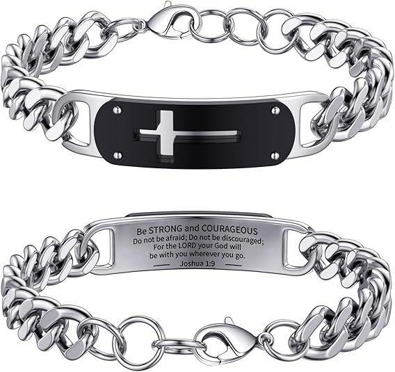 Set di bracciale e collana da uomo in acciaio al titanio con catena cubana. Elegante e maturo, perfetto per l'ufficio, per tutti i giorni e per occasioni casual. Ipoallergenico, Tarni_voghion.com