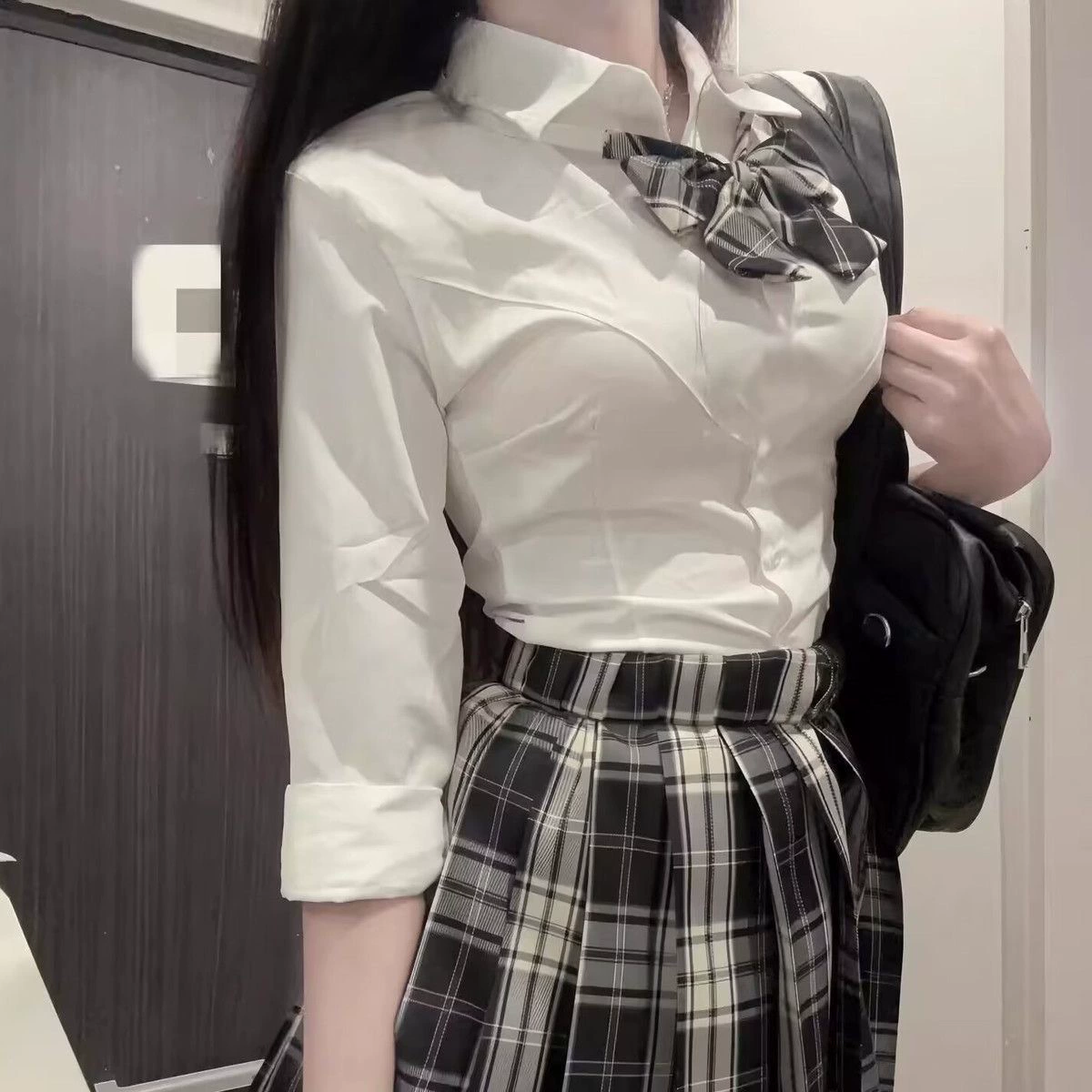 [Доска] JK Униформа Короткая рубашка Оригинальный набор складки на груди