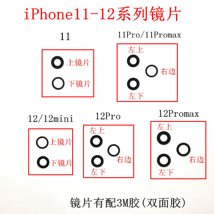 For Apple iphone11 12 pro max mini rear camera lens mirror lens glass cover