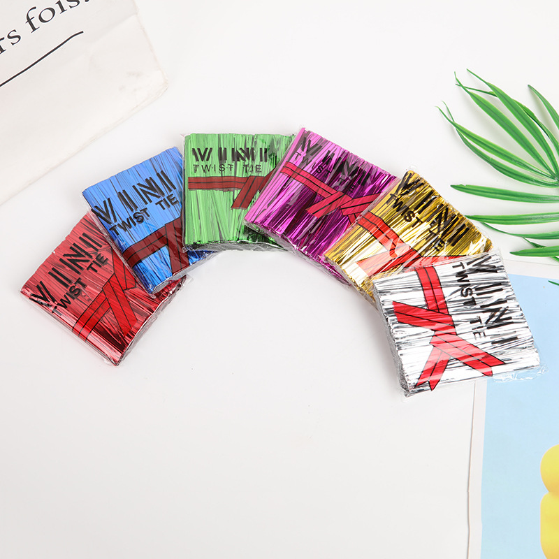 厂家直供批发彩色封口铁丝糖果包装袋扎丝面包封袋扎带