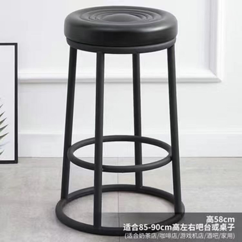 轻奢酒吧椅吧台凳奶茶店商用凳咖啡厅高脚凳前台手机店高凳字|undefined