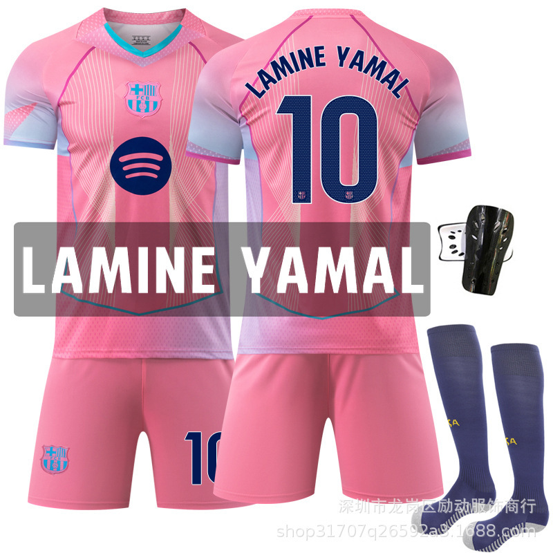 2526 新バサ ピンク サッカー ユニフォーム No.19 アマール 9 レヴァーン 10 メッシ スペシャル エディション 外国貿易供給モデル|undefined