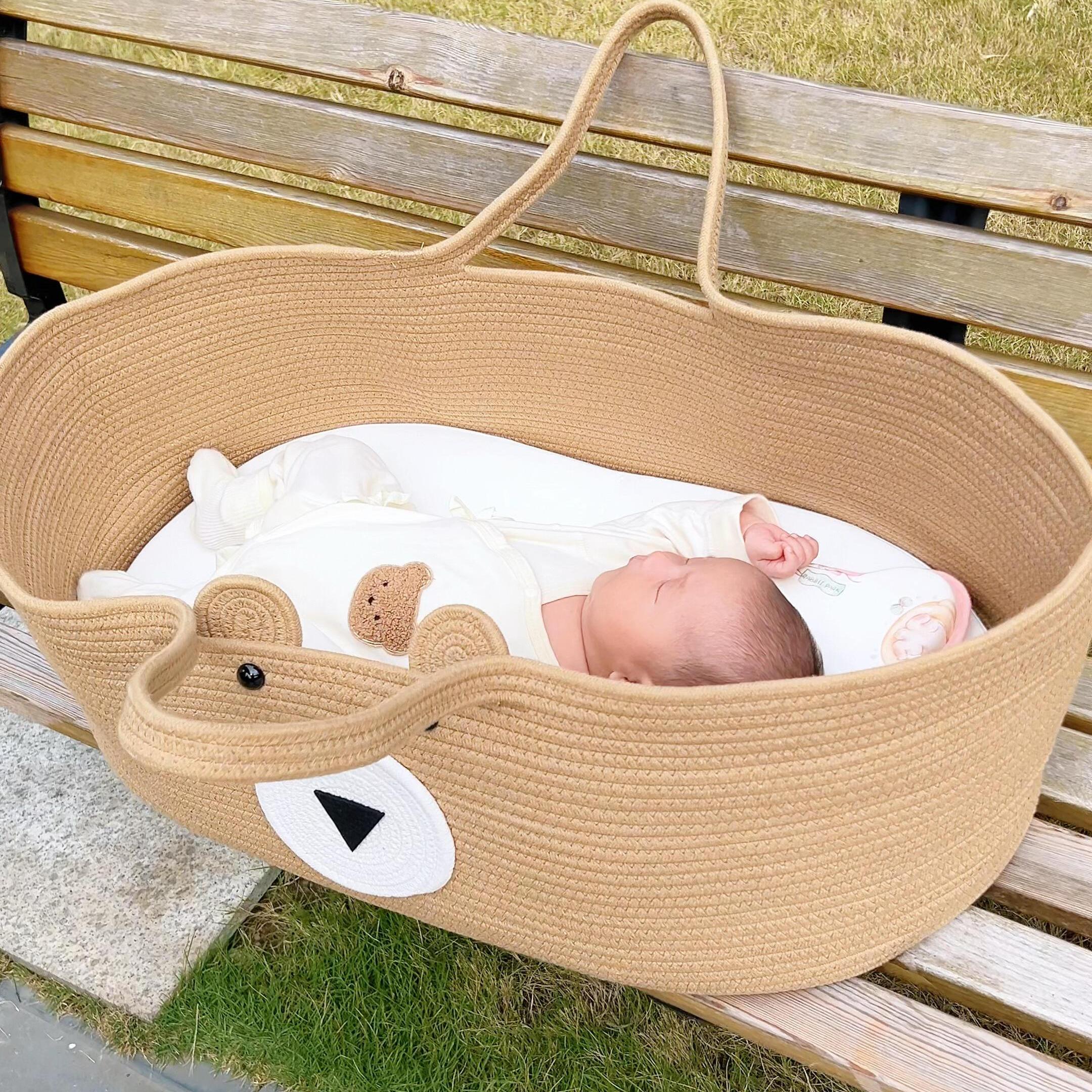 Baby Hand Basket Sleeping Basket Mobile Outgoing Portable Newborn Discharge Car Hand Basket Cradle Baby Bed