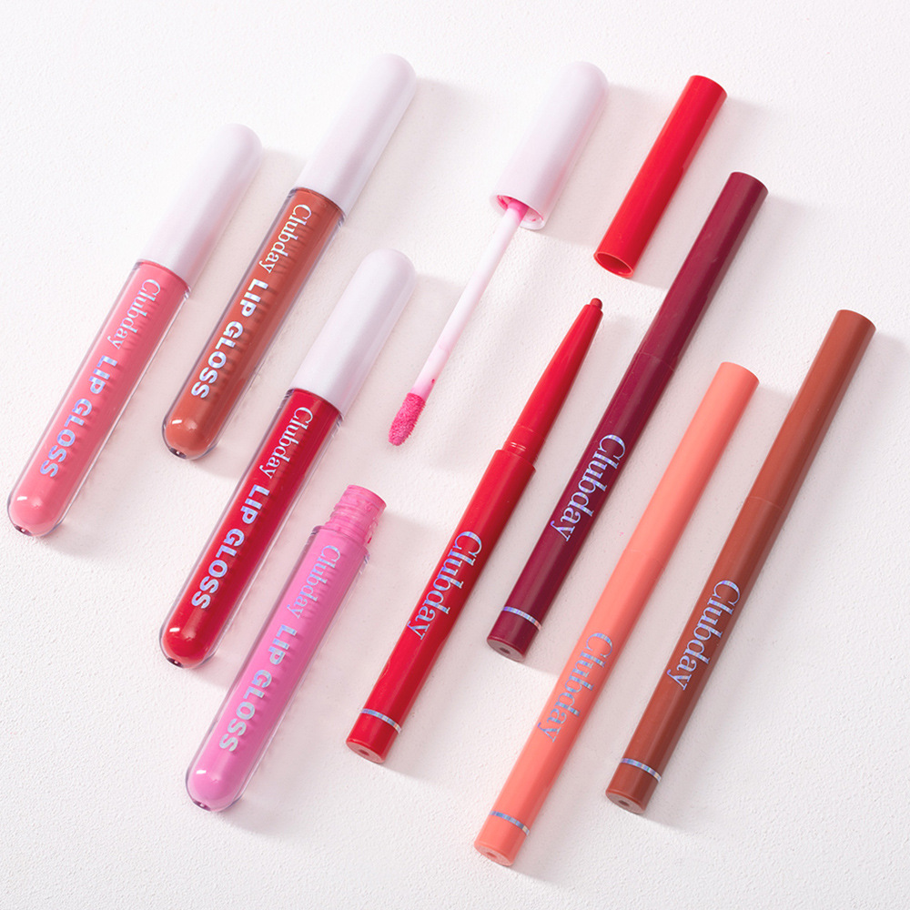 Clubday Long-lasting Velvet Matte Lip Gloss and frosted Outlining Lip Pen 6+6 Set, easy-to-Apply lipstick pen undefined