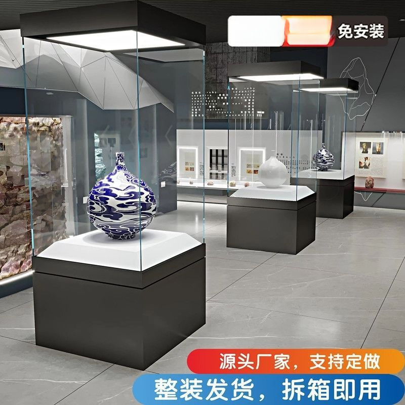 玻璃柜珠宝玉器烤漆柜台产品样品纪念博物馆文物陈列柜展示柜制
