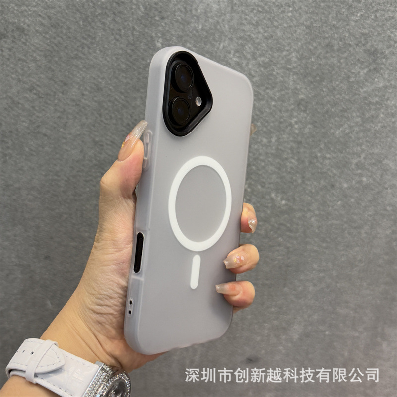 Apple 16promax ゼリー肌感触ツーインワン携帯電話ケース iPhone17 つや消し磁気吸引 15 ストラップカバーに適しています。|undefined