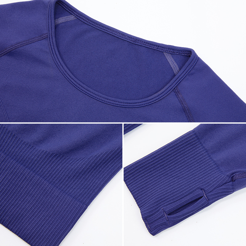 Transfronterizo de otoño e invierno nueva ropa de Yoga de manga larga traje de mujer delgada ropa de fitness superior apretado cintura alta melocotón pantalones de yoga