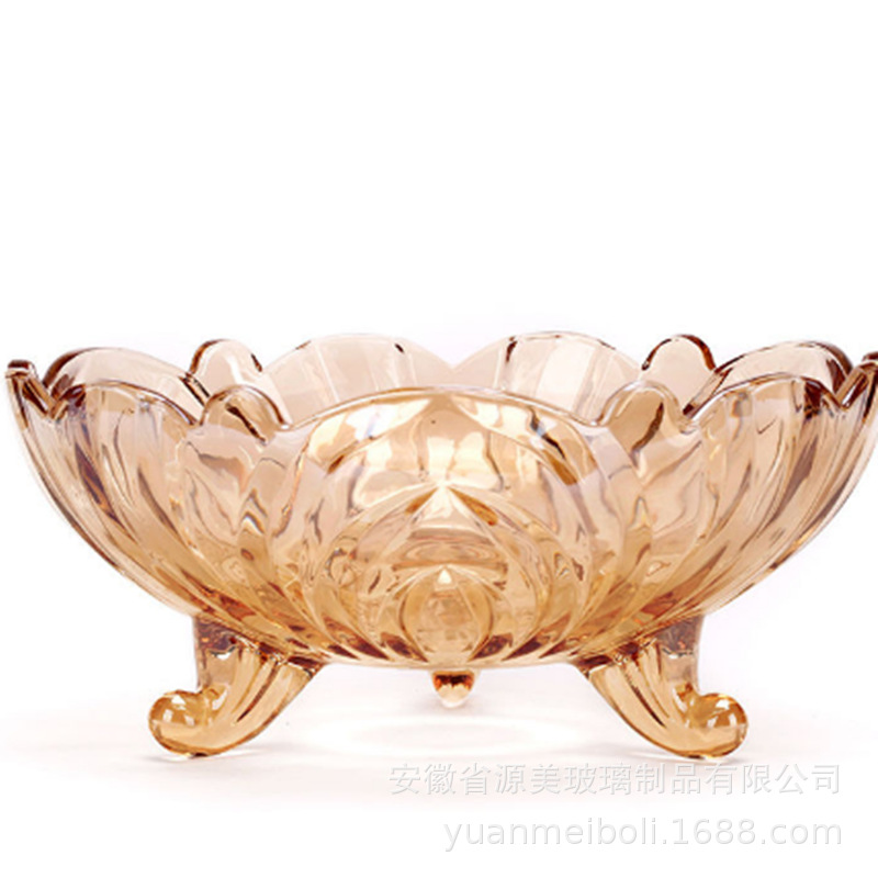 Plato de fruta hogar sala de estar placa de vidrio europeo simple hogar nuevo cristal mesa de café plato de fruta caramelo melón semillas placa
