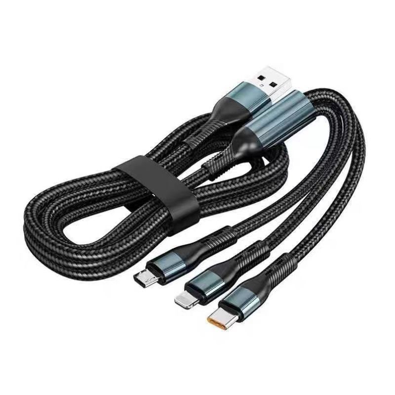 120W超高速充電データケーブルスリーインワンApple Android Typec 1対3充電ケーブル携帯電話6Aに適しています|undefined