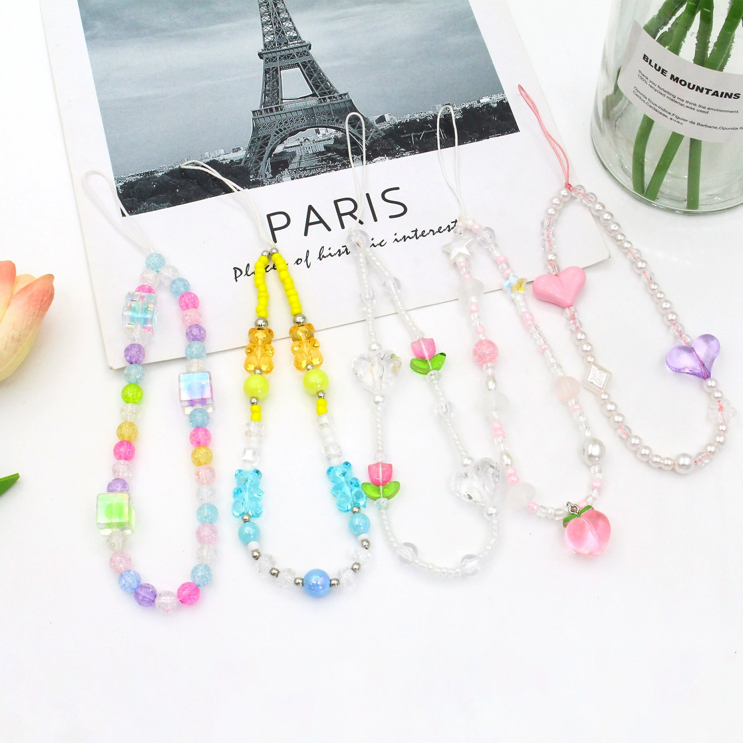 Mobile phone, strap, beaded bracelet handmade, pen, pendant, handle, protective phone case, camera