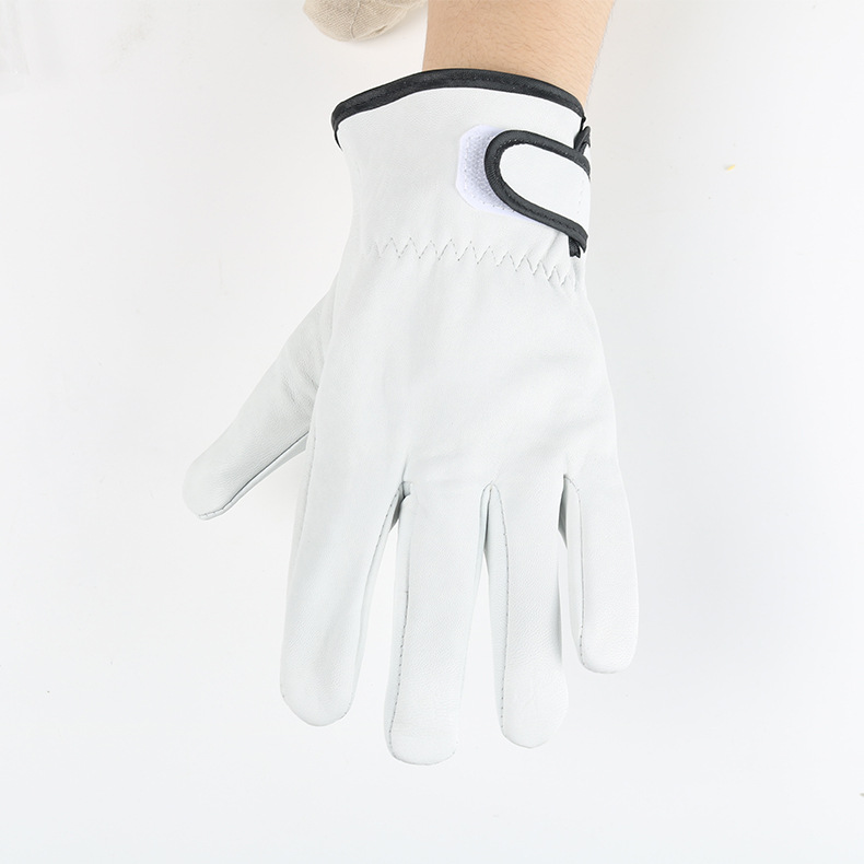 Guantes de piel de oveja de algodón blanco de soldadura de doble capa guantes resistentes al desgaste guantes de protección mecánica fabricantes al por mayor