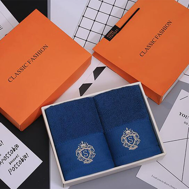 Набор подарочных коробок с хлопковыми полотенцами, набор из 2-х полотенец для лица, впитывающие, свадебный подарок, праздничный подарок для сотрудников, высокое качество