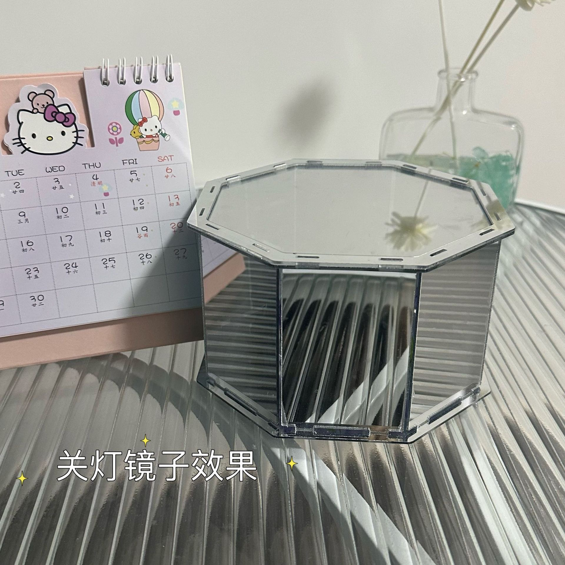 Diy hecha a mano caja de música tulipanas lámpara de noche mariposa rosa mar material paquete para regalo de día de San Valentín