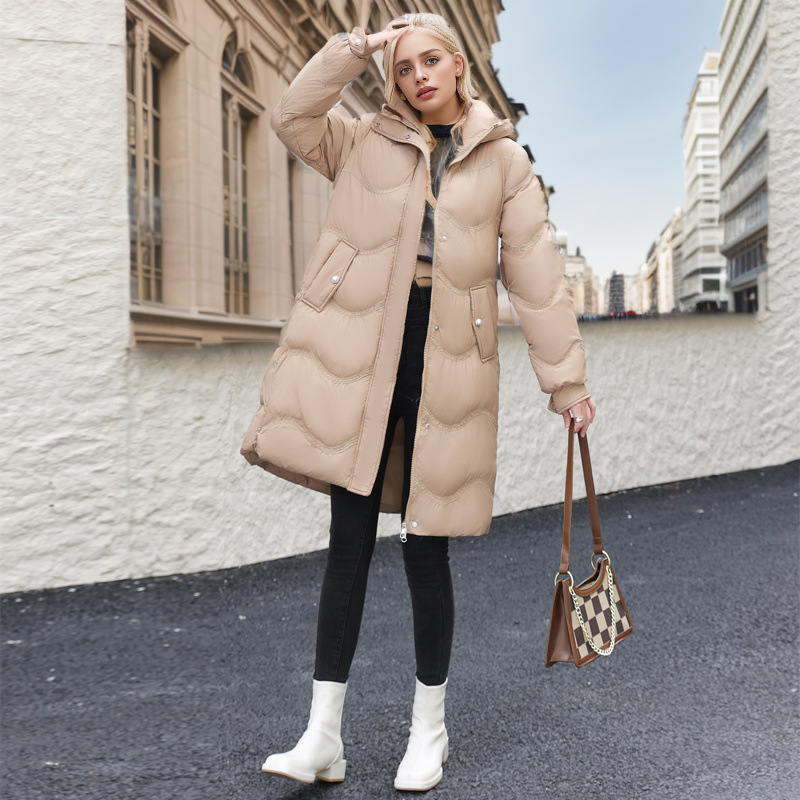 Women's Winter Coat Mid Length Warm Cotton Padded Jacket Trendy_voghion.com