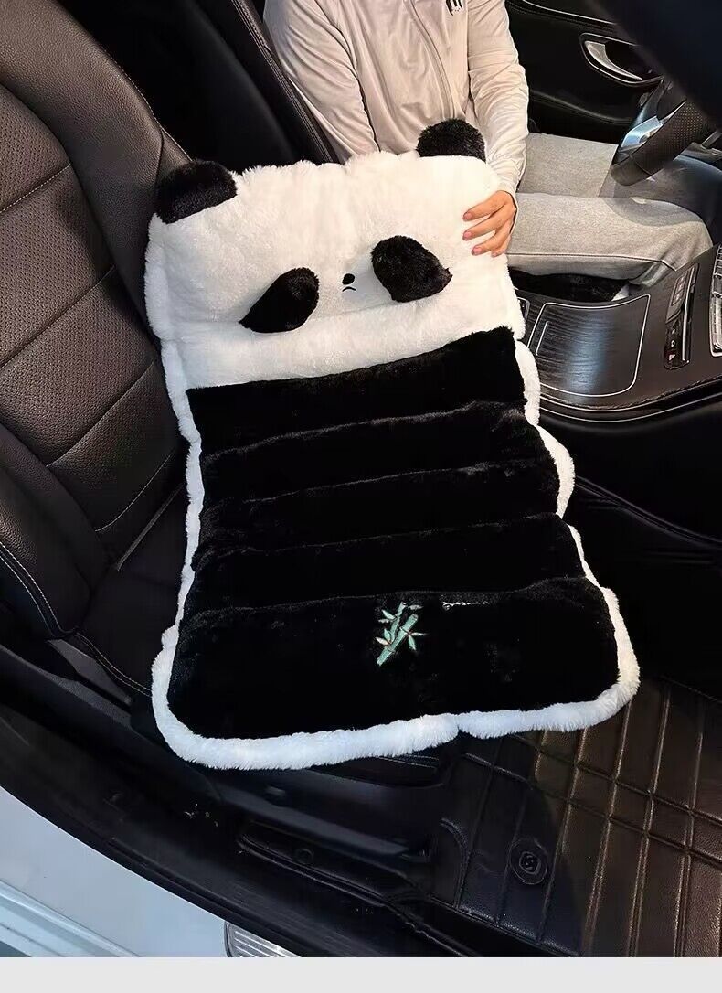 Cuscino per sedile integrato con supporto lombare universale per auto, per tutte le stagioni, in peluche invernale, pezzo unico_voghion.com
