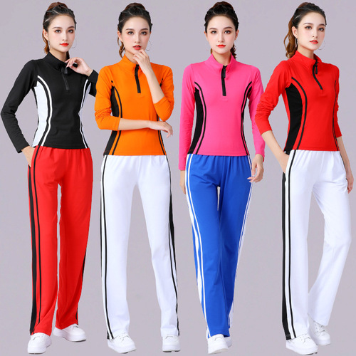Mumu Tida Spring and Autumn Square Dance New Style Clothing Long Sleeve Sports Fitness Suit Set Famous Person Drag Race Dancing Clothes for Women