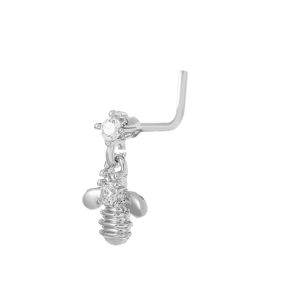 Piercing nombril papillon en zircon incrusté acier inoxydable_voghion.com