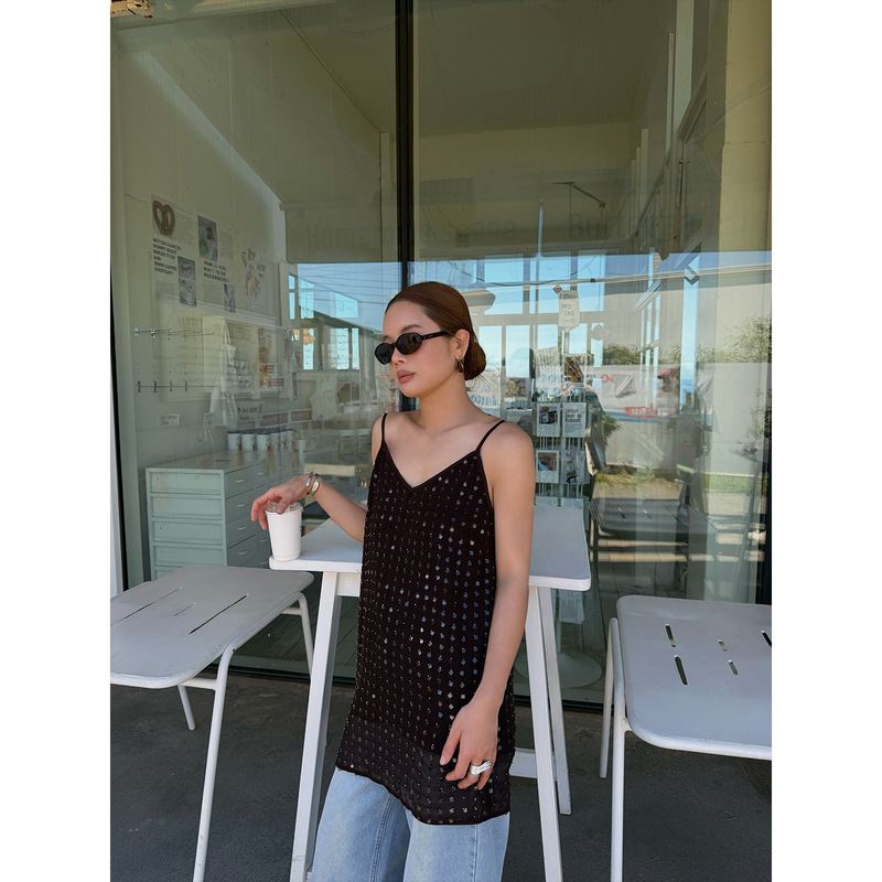 【5/25 Summer New Arrival】26 Summer Twisted Stud Design Punk Style Sexy Mid-Length Tank Top S9197 【5/25 Summer New Arrival】26 Summer Twisted Stud Design Punk Style Sexy Mid-Length Tank Top S9197