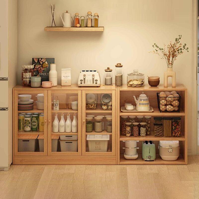 Solid Wood Sideboard Storage Cabinet Home Wall Side Cabinet Living Room Storage Cabinet Storage Rack Low Cabinet Wine Cabinet Tea Cabinet