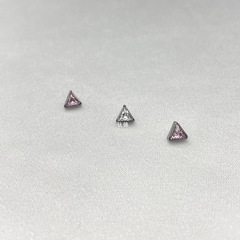 Titanium Brocade Piercing F136 Titanium Alloy Geometric Triangular Bezel Pink White Diamond Earrings Lip Nails 16G Ear Bone Nails Wholesale