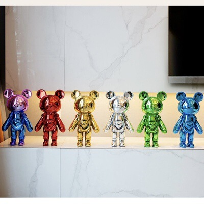 Hollywood Star Bear Polished Plated Floor TV Stand for Living Room Children's Room Home Decor
