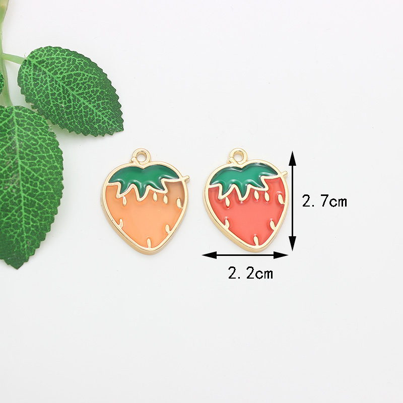 Alloy Material Rose Red Festival 10 PCS/Package 23*26mm Alloy Cherry Fruit Pendant