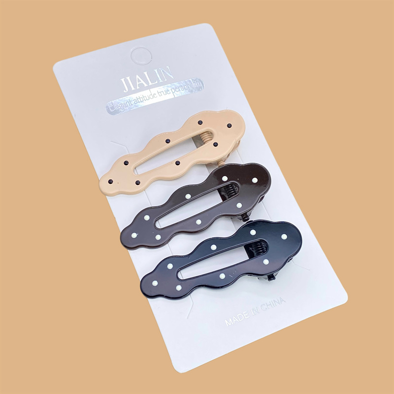Nueva perla de plástico flor doble esmerilado gran horquilla brillante de dos colores flor grande Clip 2 yuanes tienda física accesorios para el cabello