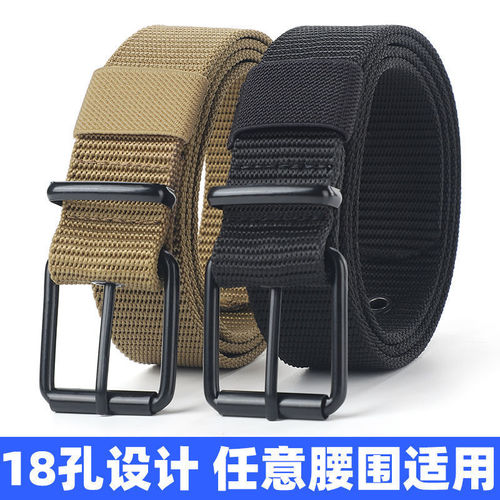 New Men's Canvas Belt with Student Military Training Nylon Braided Needle Buckle, Sports Breathable Fashion, Factory Wholesale
