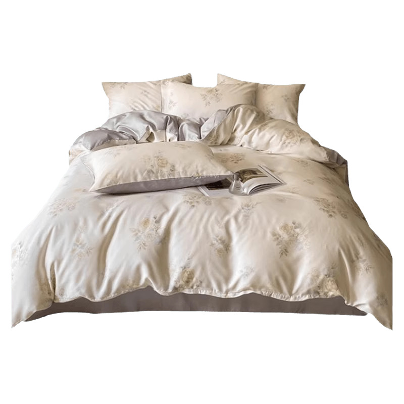 Summer Tensi Juego de cuatro piezas Sleeping desnudo Cubierta de edredón de seda de hielo Juego de tres piezas de sábanas de verano Juego de ropa de cama de alta calidad