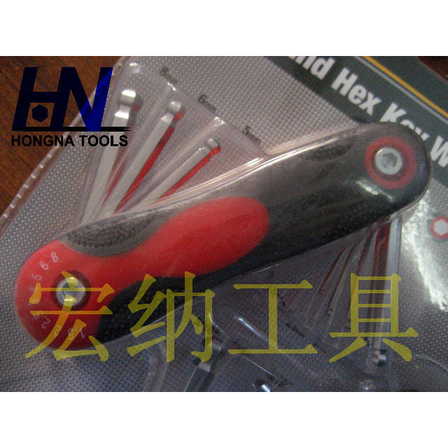 16pc 亚光 公英制 球头 指南针 两件套 内六角扳手 折叠式