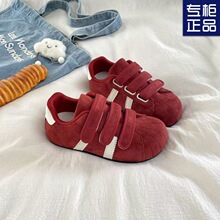 2025秋季小众百搭休闲小白鞋复古厚底配裙子魔术贴德训鞋艺术板鞋