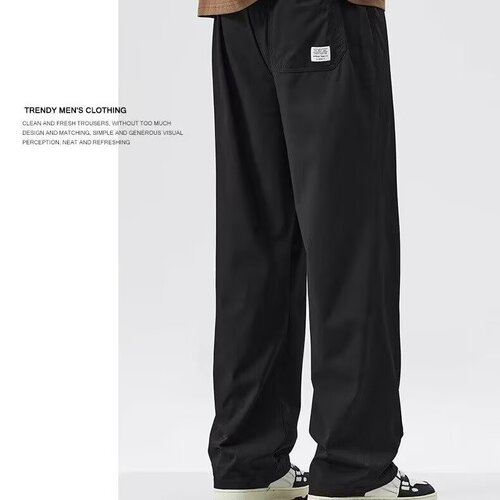 Autumn and winter fashion brand solid color high-end straight hanging suit pants for men and women's loose all-matching fashionable casual pants