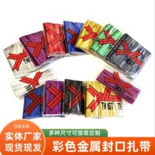 工厂金银袋装扎丝食品鲜花外包装材料金属捆扎线6-30cm800根扎带