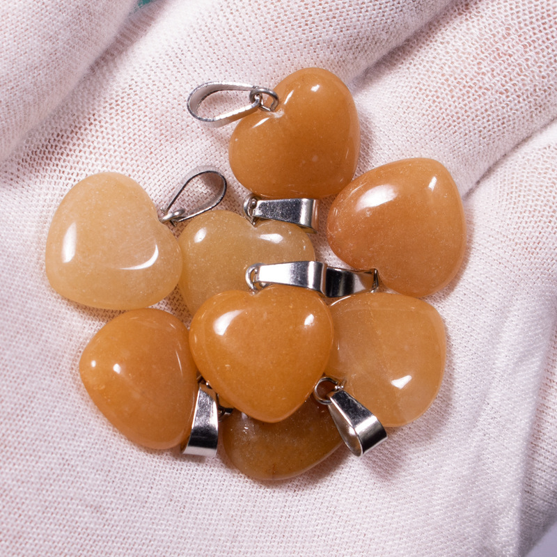 Transfronterizo Amazonas polvo de cristal caballo colgante 16mm pequeño corazón de melocotón regalo de día de San Valentín colgante de gemas naturales en forma de corazón