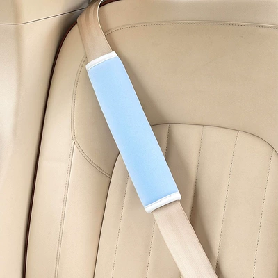 Seat belt shoulder pad, pads for children, anti-neck-strangling - ice-silk-shoulder-pads-blue