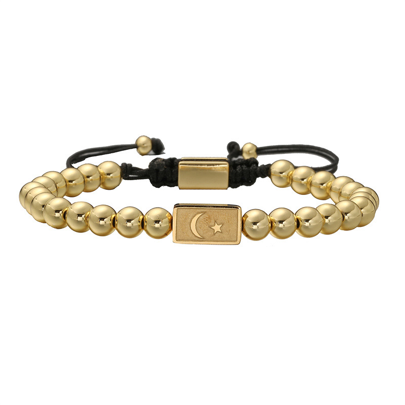 Transfronterizo Amazon Star Moon Cube Pulsera Diseño tejido a mano Pulsera de hombre europeo y americano Spot al por mayor