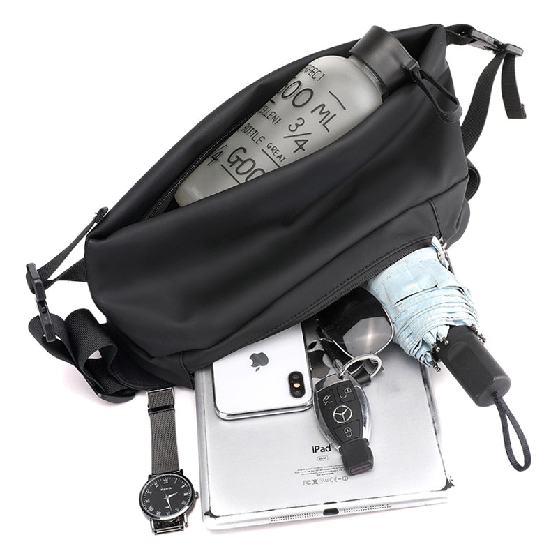 HAOSHUAI nuevos hombres de moda bolsa de pecho moda casual bolsa de hombro multifuncional bolsa de mensajero impermeable transfronteriza