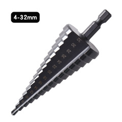 Hexagonal handle step drill hand electric drill reaming tool black straight groove drill bit set multi-functional drilling pagoda drill bit