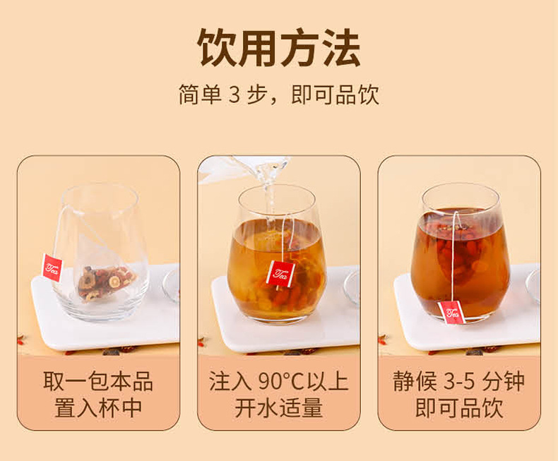 Shen Qi Hong Jiang Ginger Jujube Tea 20 Pyramid Bags Astragalus Codonopsis Goji Wellness Tea 200g in use
